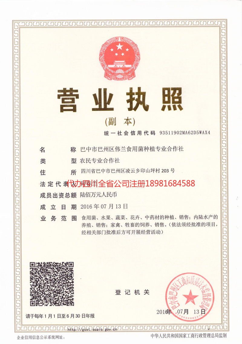 丹江口丹江口伟兰食用菌种植专业合作社